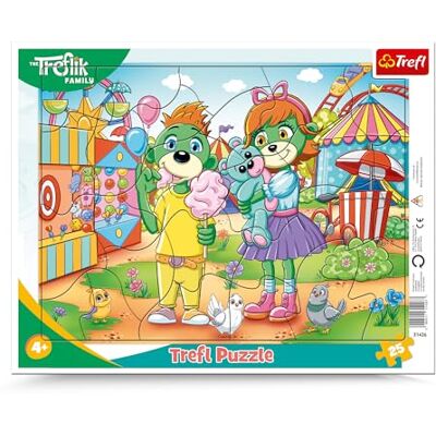 Trefl The ik Family, Familiedag Frame-puzzels voor peuters, stevig frame en dienblad met stripfiguren, vrije tijd voor kinderen vanaf 4 jaar Trefl The ik Family, Familiedag Frame-puzzels voor peuters, stevig frame en dienblad met stripfiguren, vrije tijd voor kinderen vanaf 4 jaar
