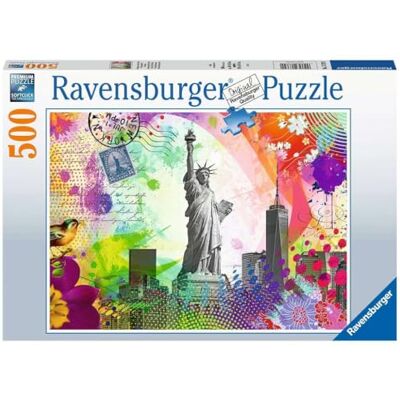 Ravensburger Puzzel 17379 Ansichtkaart van New York puzzel met 500 stukjes voor volwassenen en kinderen vanaf 12 jaar Ravensburger Puzzel 17379 Ansichtkaart van New York puzzel met 500 stukjes voor volwassenen en kinderen vanaf 12 jaar