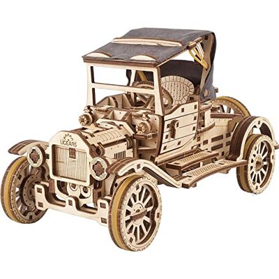 UGEARS 3D houten puzzel Retro speelgoedauto Voor volwassenen en kinderen 3D houten puzzel Met opvouwbaar dak en 4-cilinder motor Gedetailleerd mechanisch model UGEARS 3D houten puzzel Retro speelgoedauto Voor volwassenen en kinderen 3D houten puzzel Met opvouwbaar dak en 4-cilinder motor Gedetailleerd mechanisch model