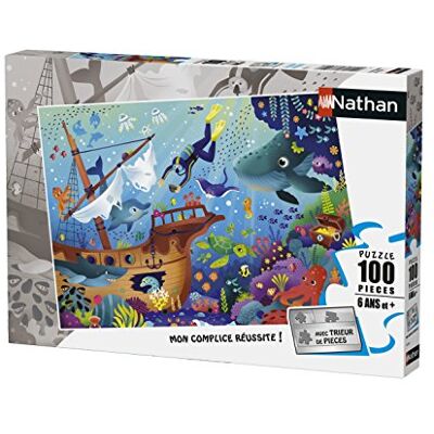Nathan Kinderpuzzel 100 stukjes De onderwaterwereld meisjes of jongens vanaf 6 jaar hoogwaardige puzzel dik en duurzaam karton dieren 86765 Nathan Kinderpuzzel 100 stukjes De onderwaterwereld meisjes of jongens vanaf 6 jaar hoogwaardige puzzel dik en duurzaam karton dieren 86765