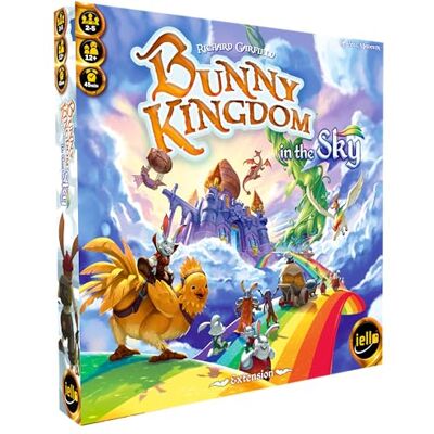 IELLO Bunny Kingdom in the Sky Uitbreiding, Franse versie, nieuw bord, 5e speler, handel en bronnen, strategiespel, 2-5 spelers, 45 minuten, vanaf 12 jaar IELLO Bunny Kingdom in the Sky Uitbreiding, Franse versie, nieuw bord, 5e speler, handel en bronnen, strategiespel, 2-5 spelers, 45 minuten, vanaf 12 jaar