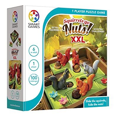 SmartGames Squirrels Go Nuts XXL, extra groot puzzelspel met 100 uitdagingen, 6+ jaar SmartGames Squirrels Go Nuts XXL, extra groot puzzelspel met 100 uitdagingen, 6+ jaar
