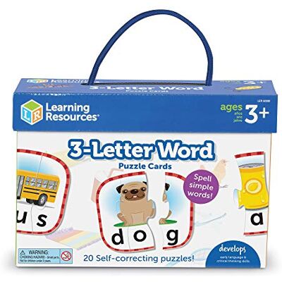 Learning Resources Kaarten met drie letters, voorbereiding op de kleuterschool, zelfcorrigerende puzzels, vanaf 3 jaar, LER6088 Learning Resources Kaarten met drie letters, voorbereiding op de kleuterschool, zelfcorrigerende puzzels, vanaf 3 jaar, LER6088