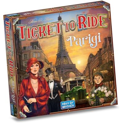 Days of Wonder Asmodee, Ticket to Ride: Parijs, tafelspel basis, 2-4 spelers, 8+ jaar, editie in het Italiaans Days of Wonder Asmodee, Ticket to Ride: Parijs, tafelspel basis, 2-4 spelers, 8+ jaar, editie in het Italiaans