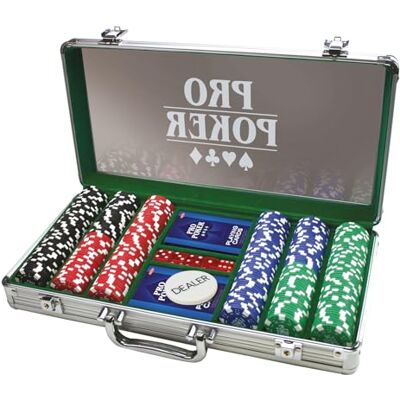 Tactic 03092 Poker Propoker: metalen koffer met 300 chips, transparant, groen, groen Tactic 03092 Poker Propoker: metalen koffer met 300 chips, transparant, groen, groen