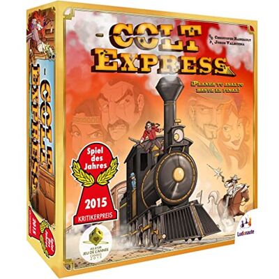 Asmodee Ludonaut Colt Express Plan je aanval tot het einde! Bordspel voor volwassenen en gezinnen Vanaf 10 jaar Voor 2 tot 6 spelers 35 minuten per partij Spaans Asmodee Ludonaut Colt Express Plan je aanval tot het einde! Bordspel voor volwassenen en gezinnen Vanaf 10 jaar Voor 2 tot 6 spelers 35 minuten per partij Spaans