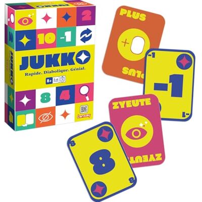 Lansay JUKKO Kaartspel voor kinderen vanaf 8 jaar Bordspel voor kinderen en familie Familiekaartspel Compact kaartformaat 2 tot 6 spelers Lansay JUKKO Kaartspel voor kinderen vanaf 8 jaar Bordspel voor kinderen en familie Familiekaartspel Compact kaartformaat 2 tot 6 spelers