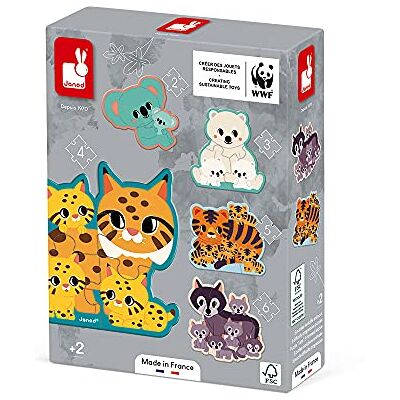 Janod 5 evolutieve dierenpuzzels, 2 tot 6 delen – speelgoed voor eerste leeftijd – educatief spel observatie en coördinatie – gemaakt in Frankrijk – partnerschap WWF – FSC-karton – vanaf 2 jaar, J08625 Janod 5 evolutieve dierenpuzzels, 2 tot 6 delen – speelgoed voor eerste leeftijd – educatief spel observatie en coördinatie – gemaakt in Frankrijk – partnerschap WWF – FSC-karton – vanaf 2 jaar, J08625