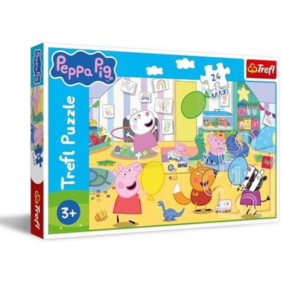 Trefl Peppa Pig, La belle Peppa 24 maxi puzzels 24 grote onderdelen, creatief entertainment, voor kinderen vanaf 3 jaar Trefl Peppa Pig, La belle Peppa 24 maxi puzzels 24 grote onderdelen, creatief entertainment, voor kinderen vanaf 3 jaar