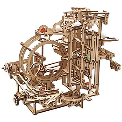 UGEARS Houten kogelrenset 3D-puzzel kogeltakel met hefmechanisme in 3 stappen kinetisch vaderdagcadeau DIY Marble Run UGEARS Houten kogelrenset 3D-puzzel kogeltakel met hefmechanisme in 3 stappen kinetisch vaderdagcadeau DIY Marble Run