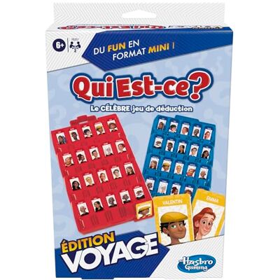 Hasbro Wie is het? Reiseditie, klassiek raadspel, draagbaar spel voor 2 spelers, reisspel voor kinderen Franse versie Hasbro Wie is het? Reiseditie, klassiek raadspel, draagbaar spel voor 2 spelers, reisspel voor kinderen Franse versie