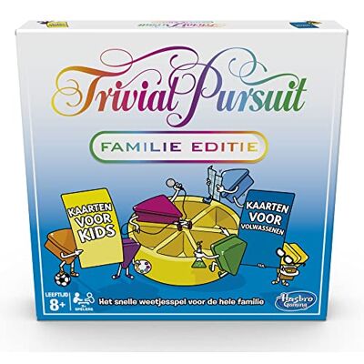 Hasbro Trivial Pursuit familie-editie bordspel voor spelletjesavonden, algemene vragen voor spelers vanaf 8 jaar Hasbro Trivial Pursuit familie-editie bordspel voor spelletjesavonden, algemene vragen voor spelers vanaf 8 jaar