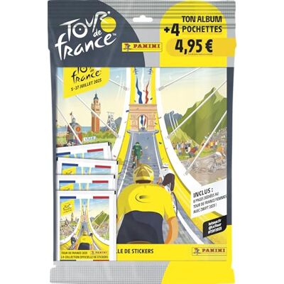 Panini Tour DE France 2025 album met 4 vakken, geel Panini Tour DE France 2025 album met 4 vakken, geel