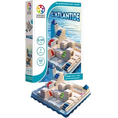 SmartGames Atlantis Denkspel voor kinderen 8+ 60 uitdagingen 1 speler Vind de weg om te ontsnappen aan de Verrukte Stad, logische ontwikkeling en planning Compacte 3D-puzzel SmartGames Atlantis Denkspel voor kinderen 8+ 60 uitdagingen 1 speler Vind de weg om te ontsnappen aan de Verrukte Stad, logische ontwikkeling en planning Compacte 3D-puzzel