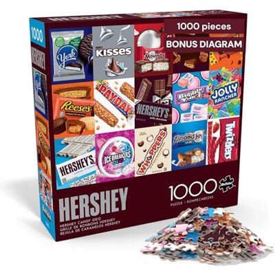 Buffalo Games Hershey's Hershey Candy Grid 1000 stukjes puzzel voor volwassenen moeilijke puzzel perfect voor spelavonden De afgewerkte afmetingen zijn 26,75 x 19,75 cm Buffalo Games Hershey's Hershey Candy Grid 1000 stukjes puzzel voor volwassenen moeilijke puzzel perfect voor spelavonden De afgewerkte afmetingen zijn 26,75 x 19,75 cm