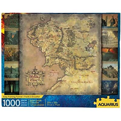 AQUARIUS Puzzelkaart Middenaarde, 1000p, 51 x 71 cm, 65370, meerkleurig, Eén maat AQUARIUS Puzzelkaart Middenaarde, 1000p, 51 x 71 cm, 65370, meerkleurig, Eén maat