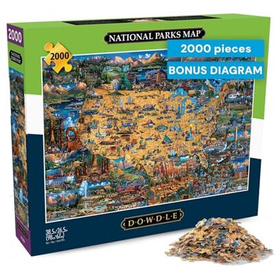 Buffalo Games Dowdle kaart van nationale parken puzzel met 2000 stukjes voor volwassenen stimulerende puzzel perfect voor spelavonden afgewerkt formaat 38,50 x 26,50 cm Buffalo Games Dowdle kaart van nationale parken puzzel met 2000 stukjes voor volwassenen stimulerende puzzel perfect voor spelavonden afgewerkt formaat 38,50 x 26,50 cm