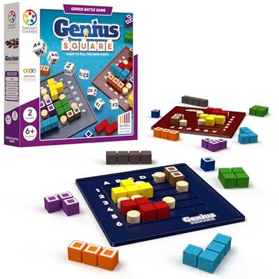SmartGames Genius Square Competitieve puzzel voor 1 tot 2 spelers Snelheidsspel voor 2 spelers Strategische puzzel met dobbelstenen Educatief spel 6 jaar Meer dan 60.000 uitdagingen Logica spel voor kinderen SmartGames Genius Square Competitieve puzzel voor 1 tot 2 spelers Snelheidsspel voor 2 spelers Strategische puzzel met dobbelstenen Educatief spel 6 jaar Meer dan 60.000 uitdagingen Logica spel voor kinderen
