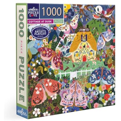 eeBoo Puzzel met 1000 stukjes Cottag at Dusk Puzzel van 1000 stukjes die de delicatesse van de natuur vastleggen afmetingen 58,5 cm x 58,5 cm eeBoo Puzzel met 1000 stukjes Cottag at Dusk Puzzel van 1000 stukjes die de delicatesse van de natuur vastleggen afmetingen 58,5 cm x 58,5 cm