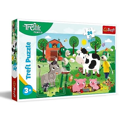 Trefl -The ik Family, iki op het platteland puzzel 24 elementen, kleurrijke puzzels met personages uit de tekenfilm De familie iki, een creatief spel voor kinderen vanaf 3 jaar Trefl -The ik Family, iki op het platteland puzzel 24 elementen, kleurrijke puzzels met personages uit de tekenfilm De familie iki, een creatief spel voor kinderen vanaf 3 jaar