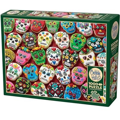 Cobble Hill Puzzel van 1000 stukjes suikerschedel koekjes poster voorbeeld inbegrepen Cobble Hill Puzzel van 1000 stukjes suikerschedel koekjes poster voorbeeld inbegrepen