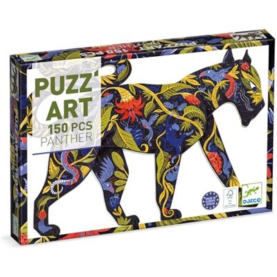 Djeco PUZZ'ART Panther Puzzel Panter Karton Silhouet, 37659, meerkleurig, groot, 62 x 46,5 cm Djeco PUZZ'ART Panther Puzzel Panter Karton Silhouet, 37659, meerkleurig, groot, 62 x 46,5 cm