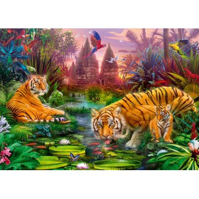 Rio 11010043 Tijgerfamilie puzzel 1000 stukjes cadeau voor volwassenen en kinderen vanaf 14 jaar Rio 11010043 Tijgerfamilie puzzel 1000 stukjes cadeau voor volwassenen en kinderen vanaf 14 jaar