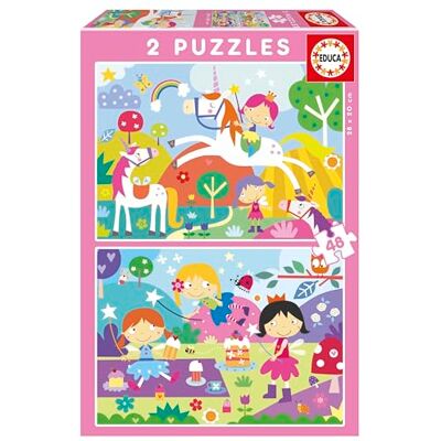 Educa Fantastische wereld. Set van 2 puzzels met elk 48 stukjes, bestaande uit grote, onberispelijke afwerking voor eenvoudig en veilig gebruik (19993) Educa Fantastische wereld. Set van 2 puzzels met elk 48 stukjes, bestaande uit grote, onberispelijke afwerking voor eenvoudig en veilig gebruik (19993)