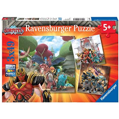 Ravensburger Gormiti Puzzel voor kinderen, meerkleurig, 3 x 49 stukjes, 05016 Ravensburger Gormiti Puzzel voor kinderen, meerkleurig, 3 x 49 stukjes, 05016