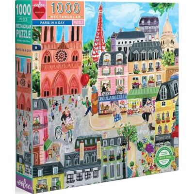 eeBoo Paris in a Day Blokpuzzel 1000 stuk(s) Kunst eeBoo Paris in a Day Blokpuzzel 1000 stuk(s) Kunst