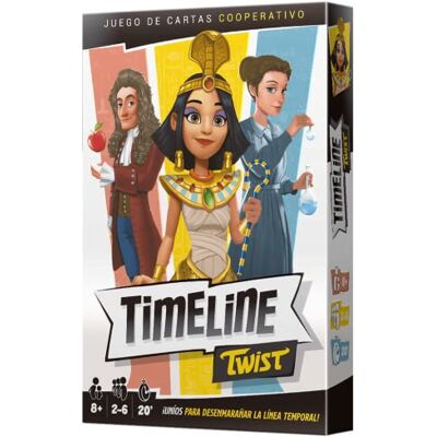 Asmodee Zygomatic Timeline Twist educatief kaartspel vanaf 7 jaar, voor 2 tot 8 spelers, 15 minuten per feest, Spaanse versie Asmodee Zygomatic Timeline Twist educatief kaartspel vanaf 7 jaar, voor 2 tot 8 spelers, 15 minuten per feest, Spaanse versie