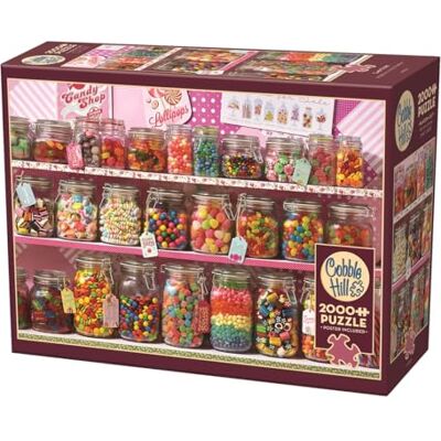 Cobble Hill Puzzel met 2000 stukjes, snoepwinkel, poster voorbeeld inbegrepen Cobble Hill Puzzel met 2000 stukjes, snoepwinkel, poster voorbeeld inbegrepen