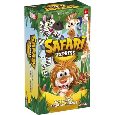 Lansay Safari Express Familiesfeerspel met 100 kaarten en banaan Pouet Pouet Reflexen, Observatie, Geheugen en Gelachen Vanaf 2 spelers Vanaf 6 jaar Snel en interactief spel Lansay Safari Express Familiesfeerspel met 100 kaarten en banaan Pouet Pouet Reflexen, Observatie, Geheugen en Gelachen Vanaf 2 spelers Vanaf 6 jaar Snel en interactief spel
