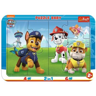Trefl 2-in-1 babypuzzel 4 + 6 stukjes Paw Patrol (kinderpuzzel) Trefl 2-in-1 babypuzzel 4 + 6 stukjes Paw Patrol (kinderpuzzel)