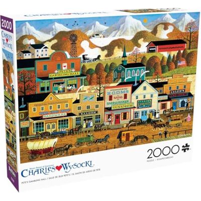 Buffalo Games Charles Wysocki Pete's Gambling Hall 2000 stukjes Jigsaw puzzel voor volwassenen Challenging Puzzle Perfect voor Game Nights Afgewerkt formaat is 38,50 x 26,50 Buffalo Games Charles Wysocki Pete's Gambling Hall 2000 stukjes Jigsaw puzzel voor volwassenen Challenging Puzzle Perfect voor Game Nights Afgewerkt formaat is 38,50 x 26,50