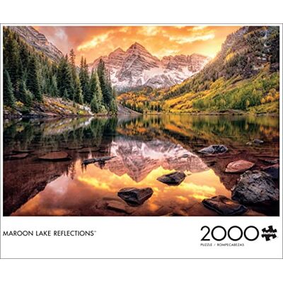 Buffalo Games Puzzel met 2000 stukjes met reflectie van het bordeauxrode meer Buffalo Games Puzzel met 2000 stukjes met reflectie van het bordeauxrode meer