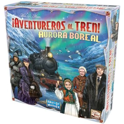 Asmodee Aurora Boreale avonturiers in de trein, gezelschapsspel vanaf 8 jaar, 2-5 spelers, 30-60 minuten per spel, Spaans Asmodee Aurora Boreale avonturiers in de trein, gezelschapsspel vanaf 8 jaar, 2-5 spelers, 30-60 minuten per spel, Spaans