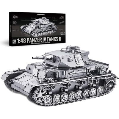 Piececool 3D-puzzel van metaal 1:48 Panzer IV Panzer D 3D van metaal, militair model voor roestvrij staal, 100% restauratie, verjaardagscadeau, modelbouwset voor volwassenen, 519-delig Piececool 3D-puzzel van metaal 1:48 Panzer IV Panzer D 3D van metaal, militair model voor roestvrij staal, 100% restauratie, verjaardagscadeau, modelbouwset voor volwassenen, 519-delig