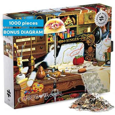 Buffalo Games Silver Select Charles Wysocki Maggie The Messmaker Puzzel met 1000 stukjes voor volwassenen Stimulerende puzzel perfect voor spelavonden Afgewerkt formaat 68 x 50 cm Buffalo Games Silver Select Charles Wysocki Maggie The Messmaker Puzzel met 1000 stukjes voor volwassenen Stimulerende puzzel perfect voor spelavonden Afgewerkt formaat 68 x 50 cm