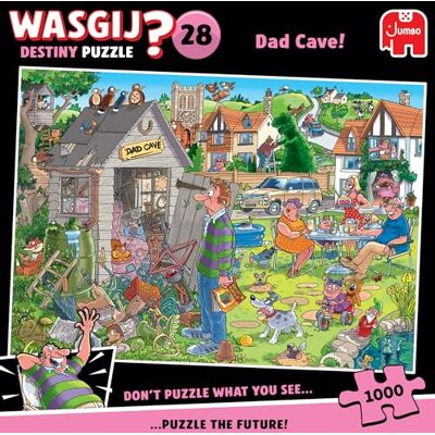 Jumbo Wasgij Destiny 28 Papa's bergruimte Dad Cave! Puzzel voor volwassenen Humoristische puzzel 100% gerecycled karton 1000 stukjes Jumbo Wasgij Destiny 28 Papa's bergruimte Dad Cave! Puzzel voor volwassenen Humoristische puzzel 100% gerecycled karton 1000 stukjes
