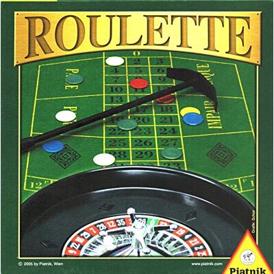 Piatnik Roulette: roulette; het wereldberoemde geluksspel voor thuis. Compleet spel met chips, filzspeelvlak, schuber, bal en roltekessel met een diameter van 27 cm Piatnik Roulette: roulette; het wereldberoemde geluksspel voor thuis. Compleet spel met chips, filzspeelvlak, schuber, bal en roltekessel met een diameter van 27 cm