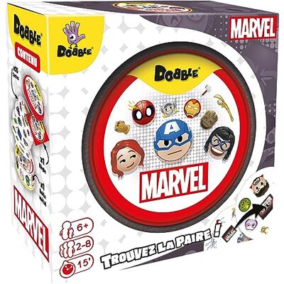 Asmodee Dobble: Marvel Emoji Official Bordspellen Snelheids- en observatiespel Familiekaartspellen Kinderspelletjes vanaf 6 jaar 2 tot 8 spelers Franse versie Asmodee Dobble: Marvel Emoji Official Bordspellen Snelheids- en observatiespel Familiekaartspellen Kinderspelletjes vanaf 6 jaar 2 tot 8 spelers Franse versie
