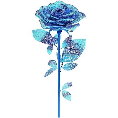 Piececool 3D-puzzel van metaal rozen van roestvrij staal 430, modelbloemen, 100% restauratie, verjaardagscadeau voor volwassenen, 15-delig (blauw) Piececool 3D-puzzel van metaal rozen van roestvrij staal 430, modelbloemen, 100% restauratie, verjaardagscadeau voor volwassenen, 15-delig (blauw)