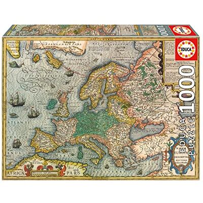 Educa 1000 stukjes puzzel voor volwassenen Kaart van Europa met lijm Fix Puzzel 14 jaar (19624) Educa 1000 stukjes puzzel voor volwassenen Kaart van Europa met lijm Fix Puzzel 14 jaar (19624)