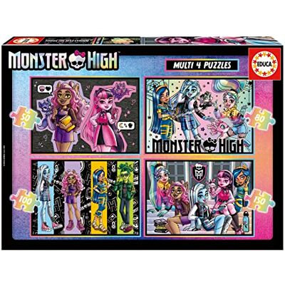 Educa Set van 4 progressieve puzzels voor kinderen van 50 tot 150 stukjes met de grappigste afbeeldingen van Monster High, afmetingen: 34 x 24 cm, aanbevolen vanaf 5 jaar (19706) Educa Set van 4 progressieve puzzels voor kinderen van 50 tot 150 stukjes met de grappigste afbeeldingen van Monster High, afmetingen: 34 x 24 cm, aanbevolen vanaf 5 jaar (19706)