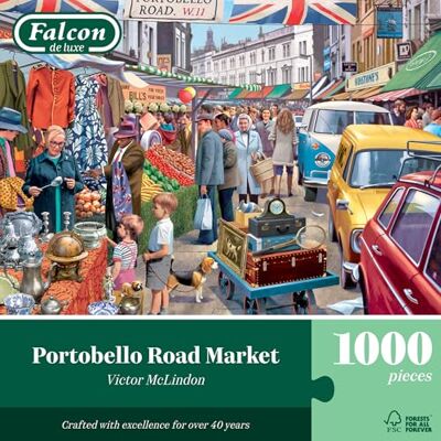 Falcon , Portobello Road Market Puzzel voor volwassenen, 1000 stukjes Falcon , Portobello Road Market Puzzel voor volwassenen, 1000 stukjes
