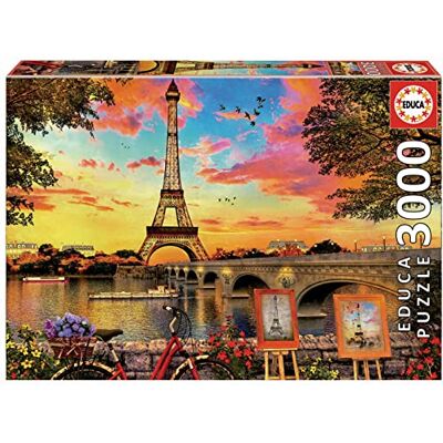 Educa 3000 stukjes puzzel voor volwassenen Zonsondergang in Parijs. Vervangingsservice voor ontbrekende onderdelen inbegrepen. Gemonteerd formaat: 120 x 85 cm. Vanaf 14 jaar (17675) Educa 3000 stukjes puzzel voor volwassenen Zonsondergang in Parijs. Vervangingsservice voor ontbrekende onderdelen inbegrepen. Gemonteerd formaat: 120 x 85 cm. Vanaf 14 jaar (17675)