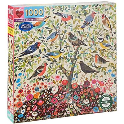 eeBoo Songbirds Tree Puzzel 1000 stukjes gerecycled karton voor volwassenen, PZTSBD, meerkleurig eeBoo Songbirds Tree Puzzel 1000 stukjes gerecycled karton voor volwassenen, PZTSBD, meerkleurig