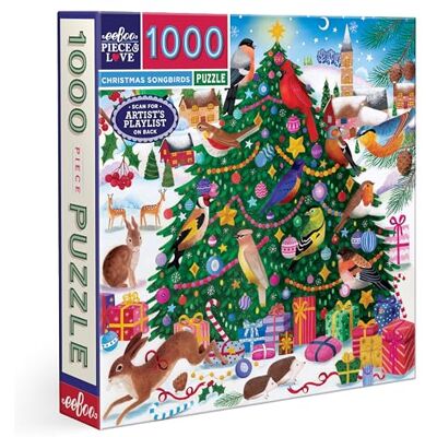 eeBoo Puzzel 1000 stukjes Christmas Songbirds Kerstpuzzel 1000 stukjes Afmetingen 58,5 cm x 58,5 cm eeBoo Puzzel 1000 stukjes Christmas Songbirds Kerstpuzzel 1000 stukjes Afmetingen 58,5 cm x 58,5 cm