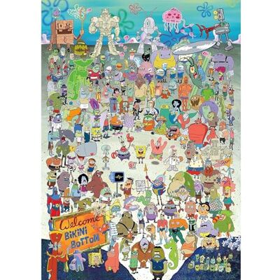 AQUARIUS Spongebob Squarepants Cast 1000 stuks puzzel AQUARIUS Spongebob Squarepants Cast 1000 stuks puzzel